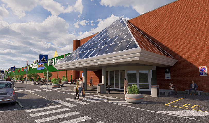 Render ingresso centro commerciale Martignacco (Udine)
